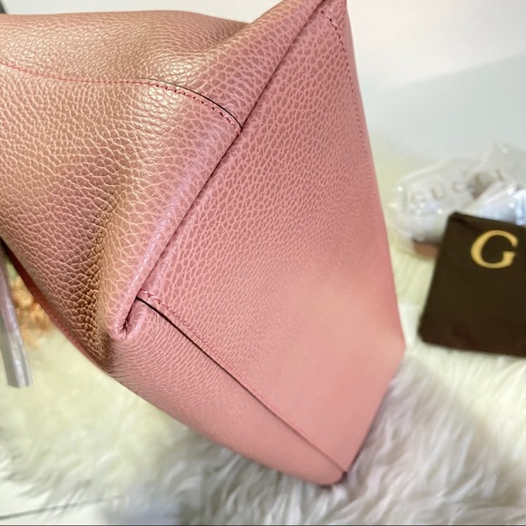 Gucci Pink Leather Bamboo Tassel Calf Tote - Picture 14 of 16